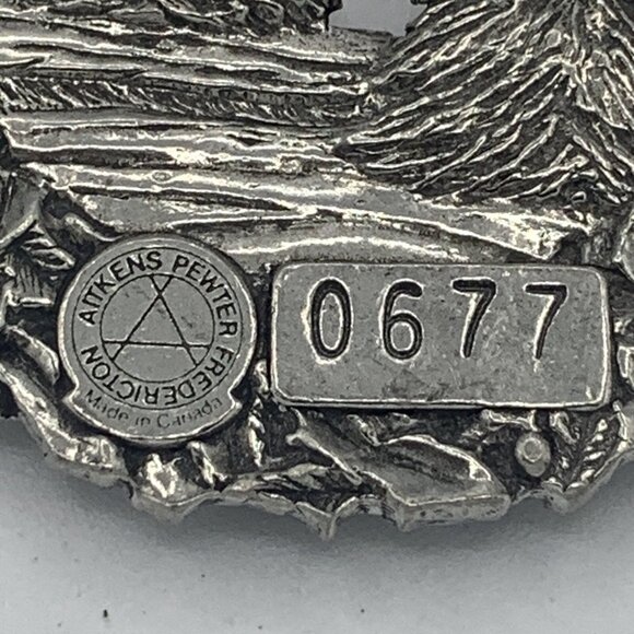 1993 Aitkens Pewter Merry Christmas Ornament #0677 - Made in Canada - Picture 3 of 6